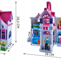 Plastična zložljiva igralna hišica za lutke 29cm