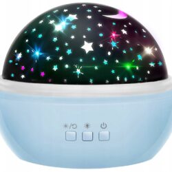 USB LED RGB projektor nočna lučka - menjava projekcij moder