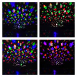 USB LED RGB projektor nočna lučka - menjava projekcij moder