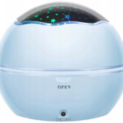 USB LED RGB projektor nočna lučka - menjava projekcij moder