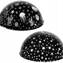 USB LED RGB projektor nočna lučka - menjava projekcij moder