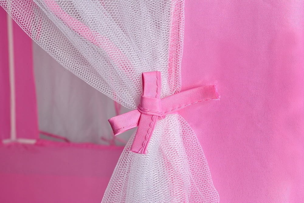 Tenda Per Bambini Con Passanti E Ferma Tendaggi - Set 2 Pezzi, Motivo Pink Girl, 145x245 Cm, 100% Poliestere