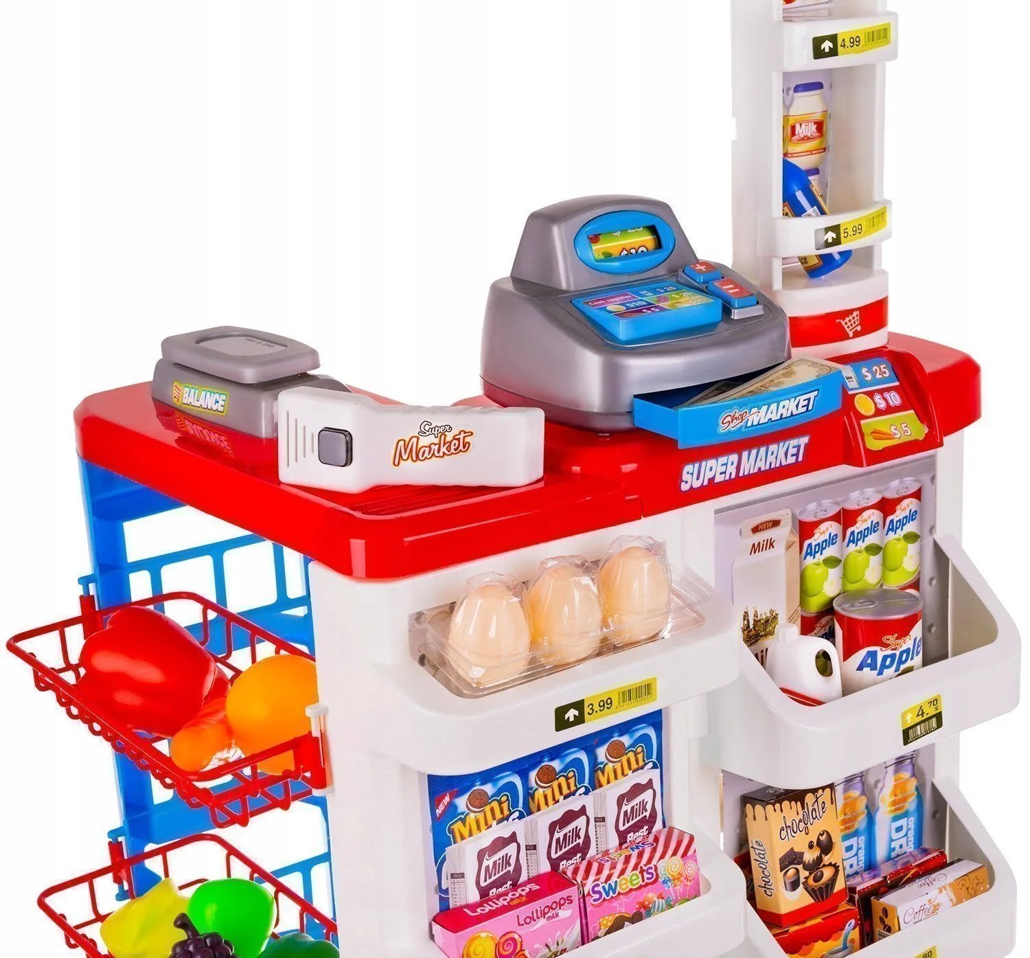 { "alt_text": "Dolanan supermarket bocah-bocah nganggo kranjang blanja" }