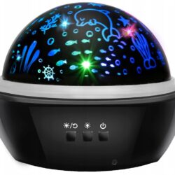 USB LED RGB projektor nočna lučka - menjava projekcij črna
