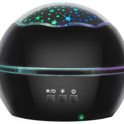USB LED RGB projektor nočna lučka - menjava projekcij črna