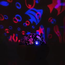 USB LED RGB projektor nočna lučka - menjava projekcij črna
