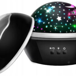 USB LED RGB projektor nočna lučka - menjava projekcij črna