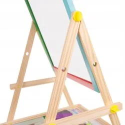 Double-sided wooden drawing board 65 cm + 37 chalks a wooden easel with a mirror