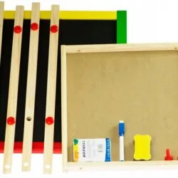 Double-sided wooden drawing board 65 cm + 24 chalks a board with a board and an eraser