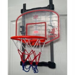 a basketball hoop on a door