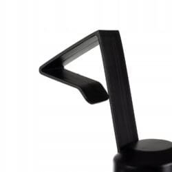 a black object with a curved edge