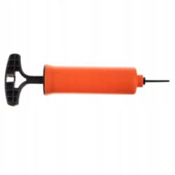 an orange and black air pump