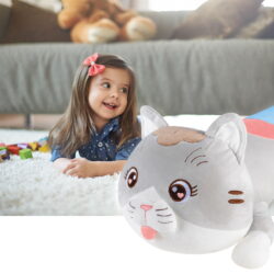 Plišasti podporni valj in blazina 70 cm muca siva