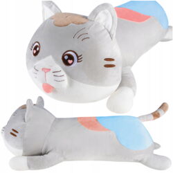 Plišasti podporni valj in blazina 70 cm muca siva