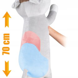 Plišasti podporni valj in blazina 70 cm muca siva