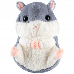 2v1 otroška plišasta igrača hrček 50cm in odeja 160x110cm siva