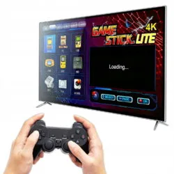 a person holding a game controller