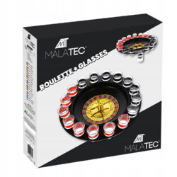 Družabna pivska ruleta 29cm + kozarci 19 a black roulette wheel with shot glasses