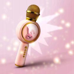 a microphone with a cartoon character on it