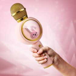 a hand holding a microphone