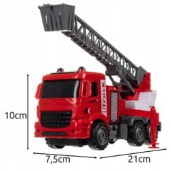 a red toy truck with a ladder