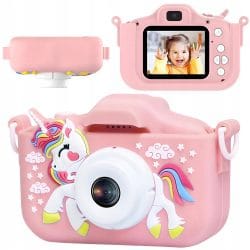Roza otroški digitalni fotoaparat samorog z LCD zaslonom