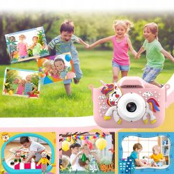 Otroški roza digitalni fotoaparat samorog