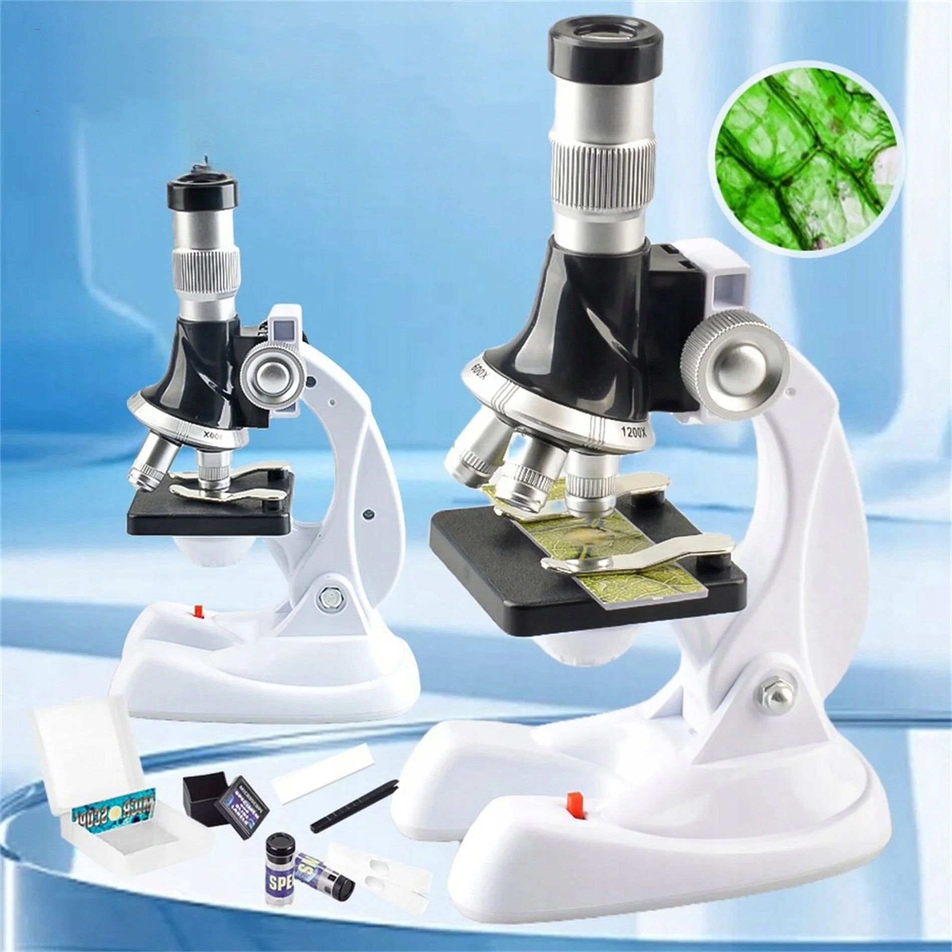 LED educational microscope 1200x for mobile phone + accessories 4 LED educational microscope 1200x for mobile phone + accessories - picture 2