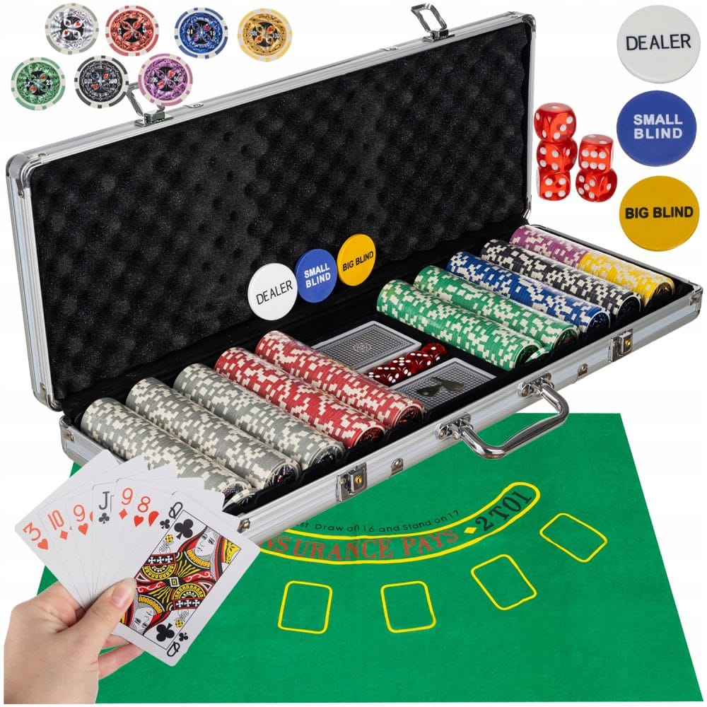 XXL Texas Holdem poker set 500 žetonov v alu. kovčku