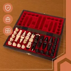 Alternative view of Premium lesen oblazinjen šah 31×31cm in lesene figure