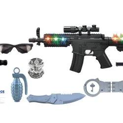 Alternative view of 9 delni set policijske puške 47cm v kovčku s svetlobni in zvočni efekti