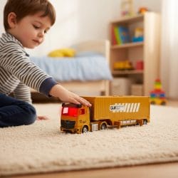 Interaktivni gradbeni tovornjak z žerjavom, LED lučmi in zvokom