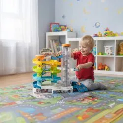 Alternative view of Parkirna garaža električno dvigalo LED in zvok 42cm + avtomobili