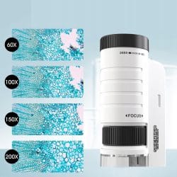 Prenosni LED+UV izobraževalni mikroskop 200x
