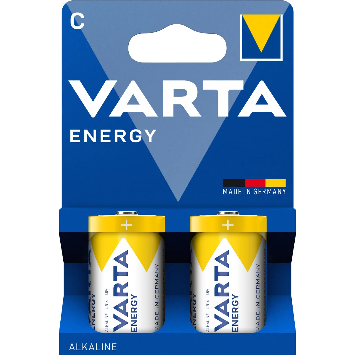 Divas LR14 ENERGY C sārma baterijas oriģinālajā iepakojumā.