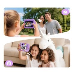 Otroški LCD instant fotoaparat s tiskalnikom + 3 trakovi vijoličen