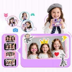 Otroški LCD instant fotoaparat s tiskalnikom + 3 trakovi vijoličen