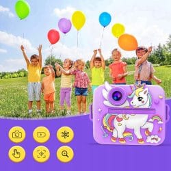 Otroški LCD instant fotoaparat s tiskalnikom + 3 trakovi vijoličen