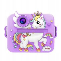 Otroški LCD instant fotoaparat s tiskalnikom + 3 trakovi vijoličen