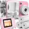 Otroški LCD instant fotoaparat s tiskalnikom + 3 trakovi roza