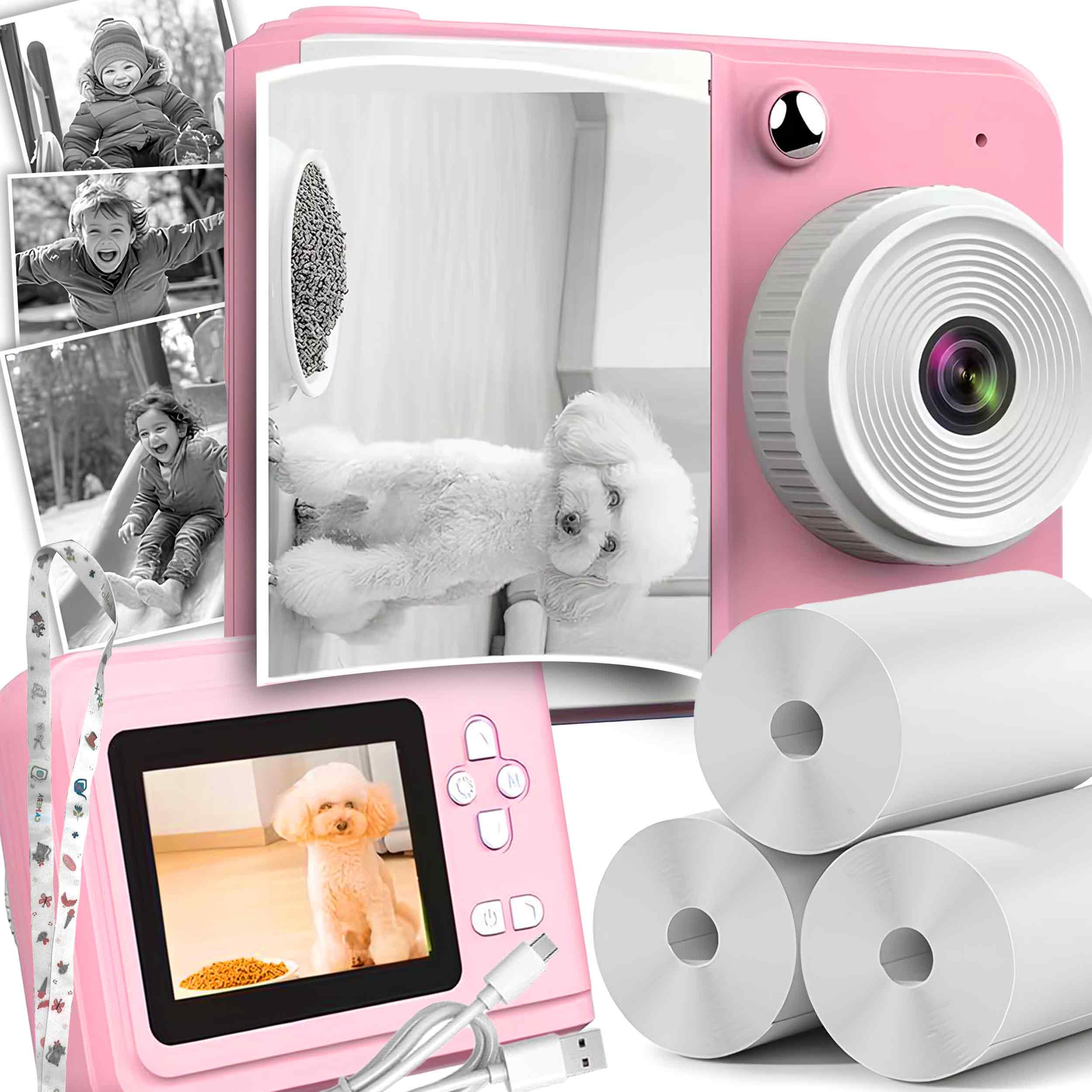Sunny & Fun Crafty Cam: Fotocamera Istantanea Per Bambini Con Stampina Integrata, Schermo Da 2,4'' E Sensore 5MP - Colore Rosa - 2