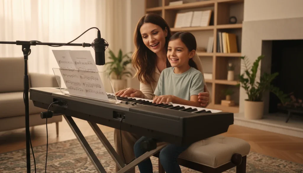 Velike Elektronske Klaviature: Odkrijte Glasbeno Ustvarjalnost z Mikrofonom in Nosilcem Not