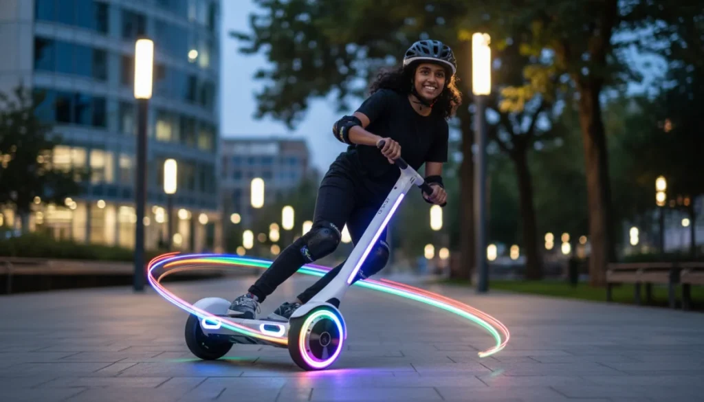 Electric Two-Wheel Scooter Skateboard LED RGB 100kg Cruiser 10 Km/h White - Eigraca.si Online Store
