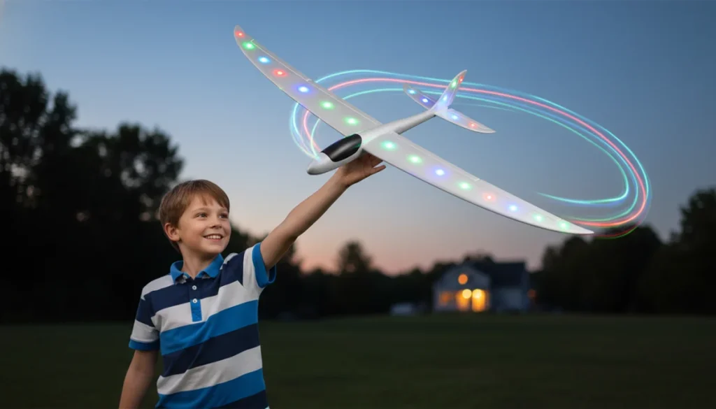 10 LED Letalo Iz Stiropora 49cm - 3 Načini Osvetlitve - Eigraca.si Spletna Trgovina