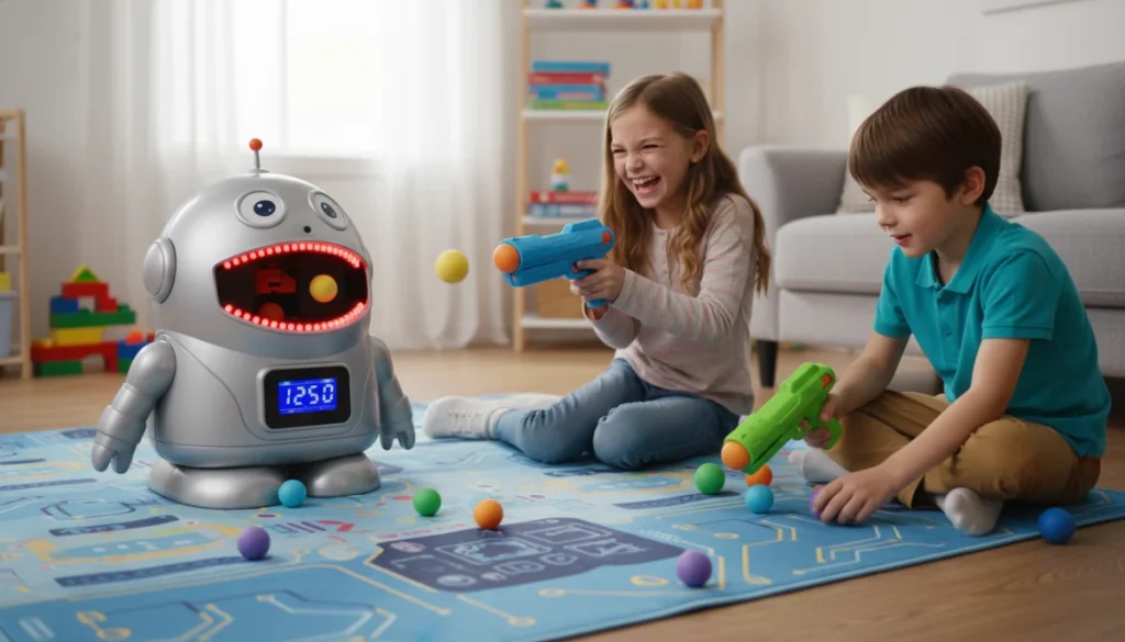 Elektronska Arkadna Igra Lačni Robot Tarča + žogice In Puške - Eigraca.si Spletna Trgovina