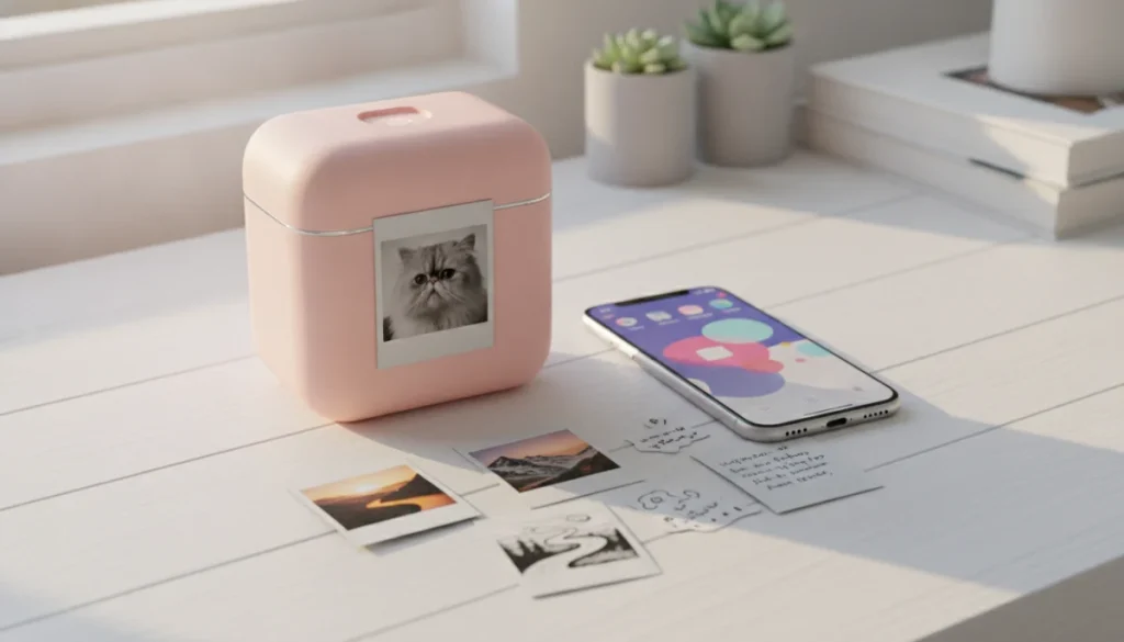Mini Tiskalnik Roza - Prenosni Bluetooth Foto Tiskalnik