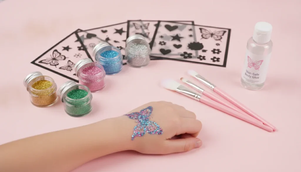 Glitter Tattoo Set (186 šablon) | Premium Set Za Dekleta 1 Glitter Tattoo Set (186 šablon) | Premium Set Za Dekleta