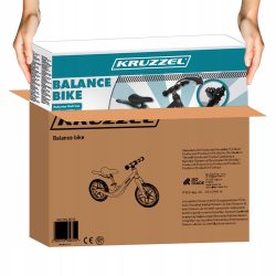 Black children's scooter with twelve-inch wheels on a white background
