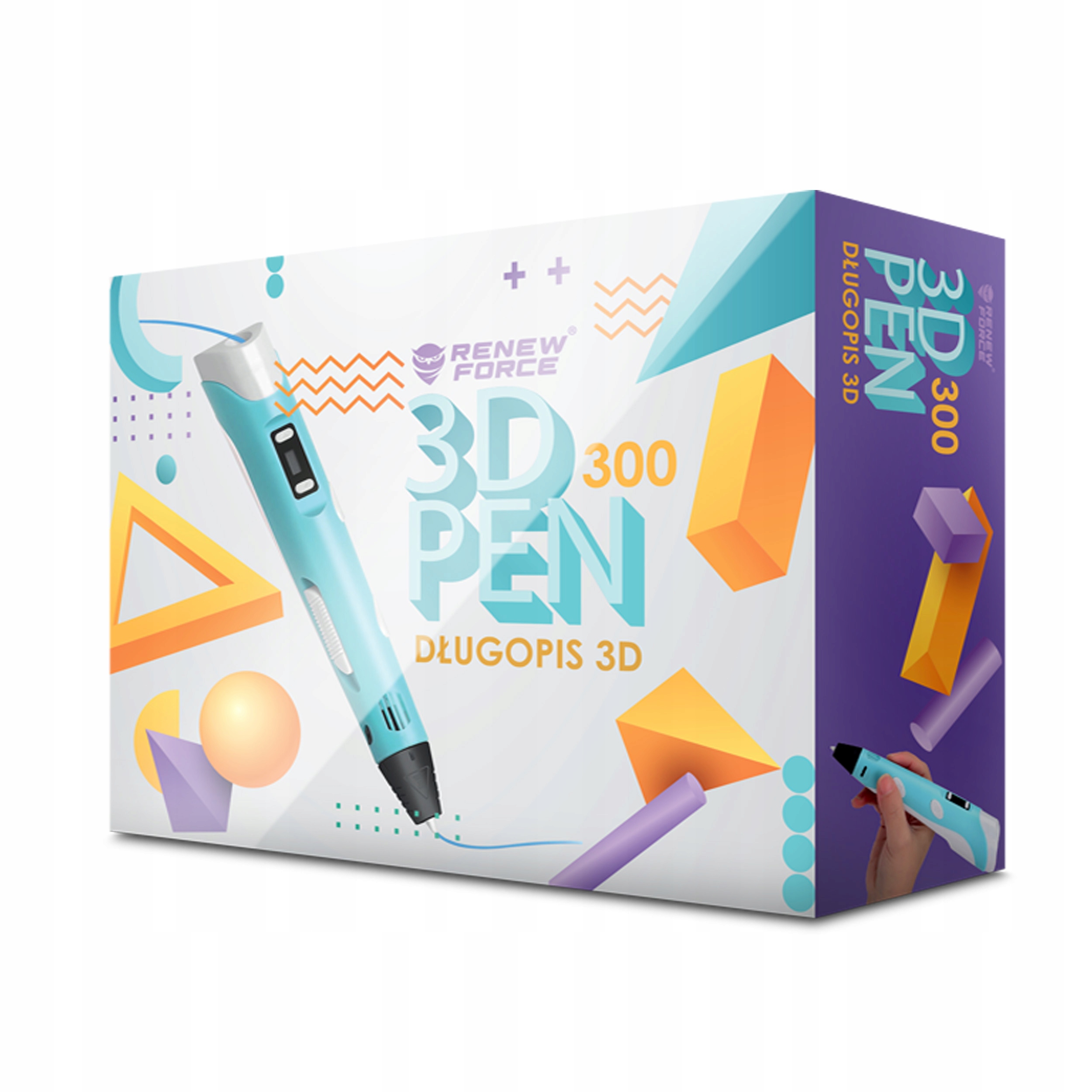 3D pisalo 5V tiskalnik kit 300m PLA filamentov USB moder 13 Moder 3D svinčnik s filamentom in USB kablom na beli podlagi